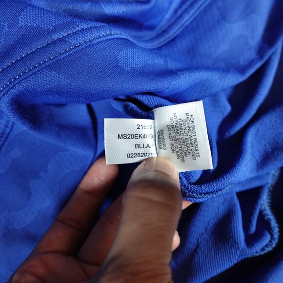 Peter Millar Perth Camo 1/4 Zip Pullover Mens M Company Logo Athletic Blue - Picture 6 of 12